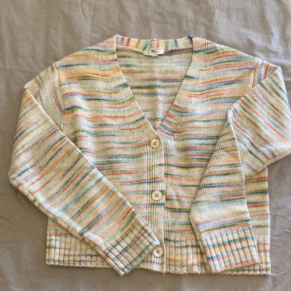 Multi colored cardigan sweater